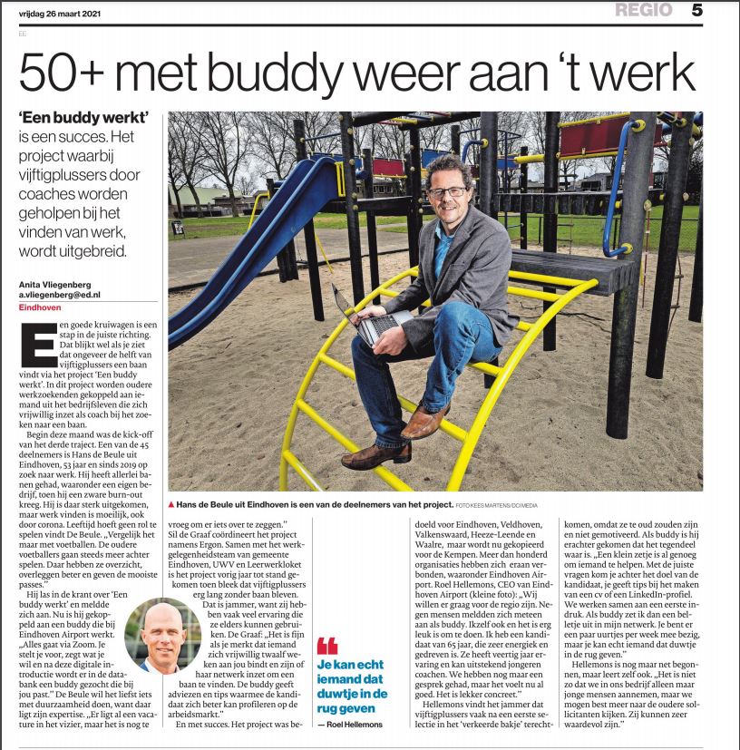 Krantenartikel Eindhovens Dagblad 26 maart 2021